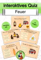 Vorschau - Interaktives Material - Interaktives Quiz Feuer Sachunterricht Klasse 4 - Deckblatt
