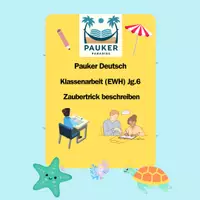 Vorschau - Prüfungsvorbereitung - Pauker Deutsch - Klassenarbeit (EWH) Jg.6: Zaubertrick beschreiben - Deckblatt