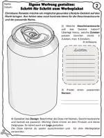 Vorschau - Arbeitsblätter - Eine eigene Werbung gestalten - Seite 1