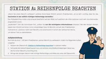 Vorschau - Stundenentwürfe - So genau wie möglich - Stationsarbeit: Der Bericht - Bericht schreiben (Deutsch, Klasse 5-7) - Seite 1