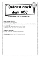 Vorschau - Interaktives Material - Ordnen nach dem ABC - interaktives Quiz für Klasse 2-4 - Seite 1