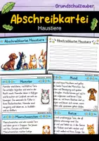 Vorschau - Arbeitsblätter - Abschreibkartei - Haustiere | Abschreibübungen | Deutsch 1. Klasse - Deckblatt