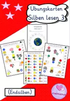 Vorschau - Spiele - Übungskarten "Silben lesen 3" (Endsilben) - Deckblatt