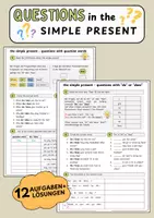 Vorschau - Arbeitsblätter - DO/DOES questions + wh-questions – Exercises and Explanation - Deckblatt