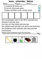 Vorschau - Arbeitsblätter - Halloween Leserätsel - Lesen, schneiden, kleben - DaZ/DaF, Deutsch, Sachunterricht - Seite 3