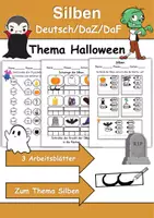 Vorschau - Arbeitsblätter - Halloween Silben/Wortschatz DaZ/DaF, deutsch - Deckblatt