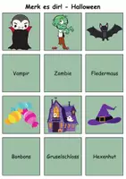 Vorschau - Arbeitsblätter - Merk es dir Halloween (Bild-Wort) - DaZ/DaF, Deutsch (Klasse 1 bis 4) - Seite 2