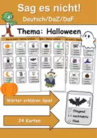 Vorschau - Arbeitsblätter - Sag es nicht Halloween - DaZ/DaF, Deutsch (Spiel) - Deckblatt