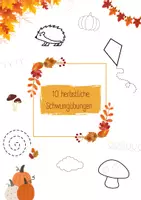 Vorschau - Arbeitsblätter - 10 herbstliche Schwung- und Nachspurübungen - Deckblatt