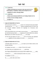 Vorschau - Arbeitsblätter - Tod und tot - Arbeitsblatt - Deckblatt