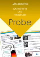 Vorschau - Stundenentwürfe - Materialpaket Metall Grundlagen und Halbzeuge + Probe - Deckblatt
