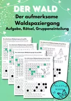 Vorschau - Arbeitsblätter - Der aufmerksame Waldspaziergang: Rätsel zur Gruppeneinteilung / Aufgabenverteilung - Deckblatt