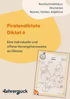 Vorschau - Arbeitsblätter - Diktat mit Rechtschreibfokus | Wortarten: Nomen, Verben, Adjektive - Deckblatt