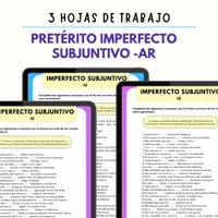 Vista previa - Hojas de trabajo - HOJA DE TRABAJO IMPERFECTO SUBJUNTIVO VERBOS EN - AR - Portada