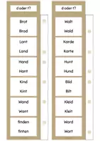 Vorschau - Aufgabenkarten - Klammerkarten Buchstabenunterscheidung / d, t Unterscheidung - Seite 2