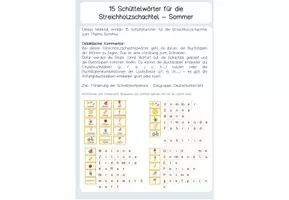 Vorschau - Fördermaterial/Inklusion - Streichholzschachtelwörter Sommer - Schüttelwörter - Deckblatt