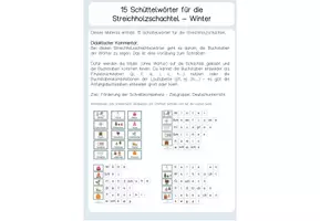 Vorschau - Fördermaterial/Inklusion - Streichholzschachtel Winter - Schüttelwörter - Deckblatt
