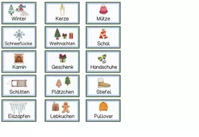 Vorschau - Fördermaterial/Inklusion - Streichholzschachtel Winter - Schüttelwörter - Seite 1