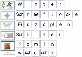 Vorschau - Fördermaterial/Inklusion - Streichholzschachtel Winter - Schüttelwörter - Seite 2