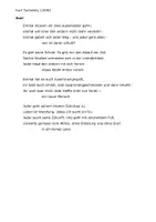 Vorschau - Klassenarbeiten - Klausur mit EHZ - Aus! - Kurt Tucholsky Liebeslyrik Gedichtinterpretation Analyse - Seite 2