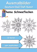 Vorschau - Mal- und Bastelvorlagen - Ausmalbilder Schneeflocken - Grundschule - Bastelvorlagen - Deckblatt