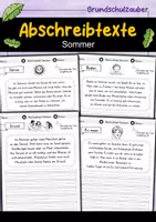 Vorschau - Arbeitsblätter - Abschreibtexte - Sommer | Abschreibübungen | Deutsch 1. Klasse | Grundschrift - Deckblatt