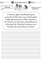 Vorschau - Arbeitsblätter - Abschreibtexte - Sommer | Abschreibübungen | Deutsch 1. Klasse | Grundschrift - Seite 2