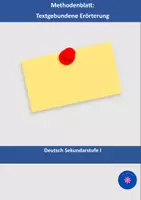 Vorschau - Merkblätter - Methodenblatt: Textgebundene Erörterung - Deckblatt