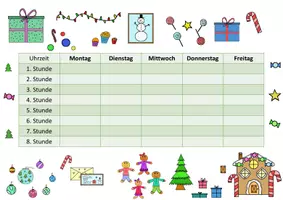 Vorschau - Anderer Materialtyp - Stundenplan im Weihnachtsdesign - Seite 1