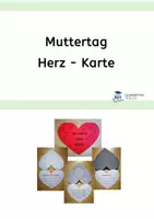 Vorschau - Mal- und Bastelvorlagen - Gestaltbares Muttertagsbüchlein in Herzform - Deckblatt