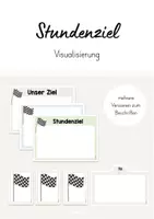 Vorschau - Bildkarten - Stundenziel / Ziel der Stunde/ Ziel das Tages - mehrfarbige Visualisierung (beige, blau, grün) - Deckblatt
