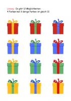 Vorschau - Arbeitsblätter - Weihnachten Kombinatorik / 4 Aufgaben mit verschiedenen Schwierigkeitsgraden - Seite 3
