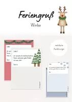 Vorschau - Anderer Materialtyp - Winterliche Feriengrüße / Weihnachtsgruß - Deckblatt