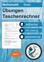 Vorschau - Arbeitsblätter - Übungen Verwendung / Funktionen Taschenrechner - editierbar - Deckblatt