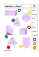 Vorschau - Fördermaterial/Inklusion - Übungskarten geometrische Körper und Netze (doppelseitig) + druckerfreundliche Variante - Seite 1