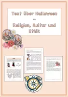 Vorschau - Arbeitsblätter - Text über Halloween_Religion, Kultur und Ethik - Deckblatt
