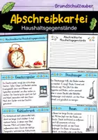 Vorschau - Bildkarten - Abschreibkartei - Haushaltsgegenstände | Abschreibübungen | Deutsch 1. Klasse - Deckblatt