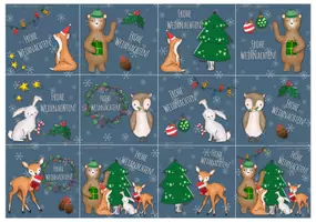 Vorschau - Poster - Grußkärtchen zu Weihnachten Waldtiere - Seite 1