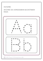 Vorschau - Arbeitsblätter - Nachspuren Buchstaben A-Z, Klein- und Großbuchstaben - Seite 1
