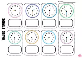 Vorschau - Arbeitsblätter - Die Uhr– volle & halbe Stunde 🕰️ - Seite 2