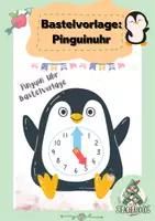 Vorschau - Mal- und Bastelvorlagen - Bastelvorlage Pinguin Uhr - Deckblatt