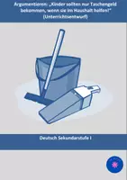Vorschau - Stundenentwürfe - Argumentieren: Taschengeld nur bei Hilfe im Haushalt - Deckblatt