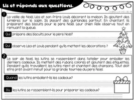 Aperçu - Feuilles d'exercices - 20 textes de Noël pour travailler les mots-questions - Page 2