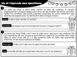 Aperçu - Feuilles d'exercices - 20 textes de Noël pour travailler les mots-questions - Page 3