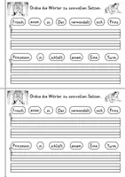 Vorschau - Mal- und Bastelvorlagen - Schüttelsätze Miniheft - Märchen | Deutsch 1. Klasse | Sätze schreiben - Seite 3
