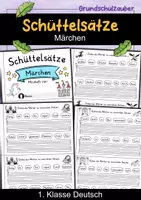 Vorschau - Mal- und Bastelvorlagen - Schüttelsätze Miniheft - Märchen | Deutsch 1. Klasse | Sätze schreiben - Deckblatt