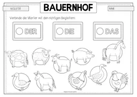 Vorschau - Arbeitsblätter - BAUERNHOF Artikelübung - Seite 3