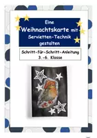 Vorschau - Mal- und Bastelvorlagen - Weihnachtskarte mit Servietten-Technik gestalten: Schritt für Schritt - Deckblatt