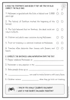 Vista previa - Hojas de trabajo - Halloween traditions: reading comprehension and grammar (inglés) - página 3