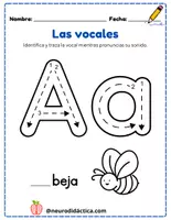 Vista previa - Hojas de trabajo - FICHAS PARA TRABAJAR LAS VOCALES - Portada